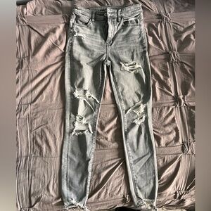 American Eagle Ripped Grey Jeans
